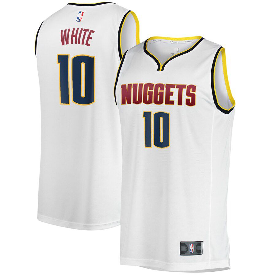 Men Denver Nuggets 10 Jack White Fanatics Branded White Fast Break Player NBA Jersey